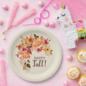 ハッピーオータム フラワー スワッグ ペーパープレート (パーティー)