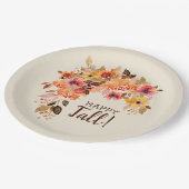 ハッピーオータム フラワー スワッグ ペーパープレート (アングル)