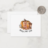 ハッピーオータム 皆さん ピンクのブーツ ノートカード (正面/裏面インサイチュ)