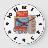 ハッピーオートカーウォッシュクロック ラージ壁時計 (正面)