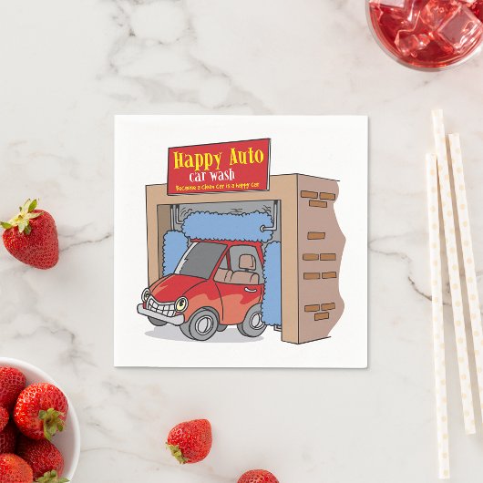 ハッピーオートカーウォッシュ紙ナプキンス スタンダードカクテルナプキン