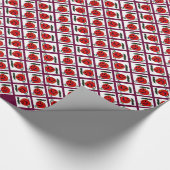 ハッピーオーナメントwレッドストライプ紙 ラッピングペーパー (角)