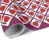 ハッピーオーナメントwレッドストライプ紙 ラッピングペーパー (ロールコーナー)