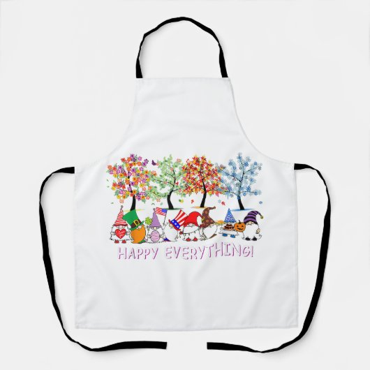 ハッピーオールグノーミー格言ホリデーズクリスマス エプロン (正面)