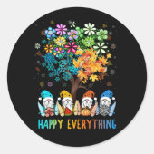 ハッピーオールグノーミー格言ホリデーズクリスマス ラウンドシール (正面)