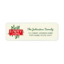 ハッピーオールデイズホリデー差出人住所ラベル