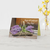 ハッピーオールドファッションドメイ・デイ・ライラック カード (黄色い花)