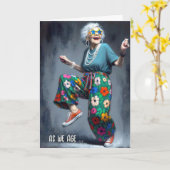 ハッピーオールドレディ踊り カード (黄色い花)