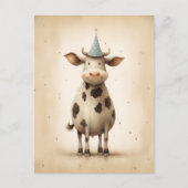 ハッピーカウのイラスト ポストカード (正面)