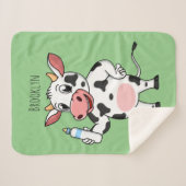 ハッピーカウイとベビーボトル漫画 シェルパブランケット (正面(横))