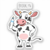 ハッピーカウイとベビーボトル漫画 シール (正面)