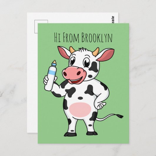 ハッピーカウイとベビーボトル漫画 ポストカード (正面/裏面)