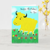 ハッピーカウインメドウ誕生日 カード (黄色い花)