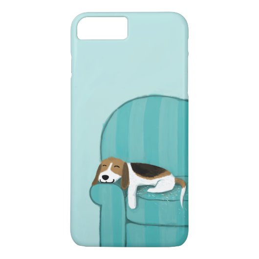 ハッピーカウチドッグ |かわいいビーグル |おもしろいアート Case-Mate iPhoneケース (裏面)