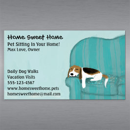 ハッピーカウチドッグ |ペット座り |動物サービス マグネット名刺