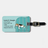 ハッピーカウチビーグル |かわいいパーソナライズされた犬 ラゲッジタグ (正面横)