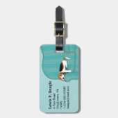 ハッピーカウチビーグル |かわいいパーソナライズされた犬 ラゲッジタグ (正面縦)