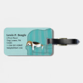 ハッピーカウチビーグル |かわいいパーソナライズされた犬 ラゲッジタグ (裏面横)