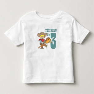 ハッピーカウボーイの3歳の誕生日おめでとう トドラーTシャツ