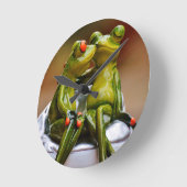 ハッピーカエル ラウンド壁時計 (傾斜)