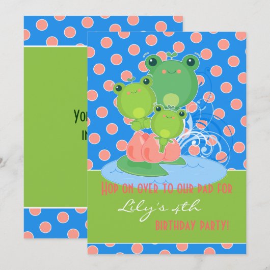 ハッピーカエル 招待状 (正面/裏面)