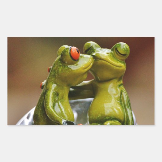 ハッピーカエル 長方形シール (正面)