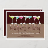 ハッピーカクテルズニューイブパーティの招待状 招待状 (正面/裏面)