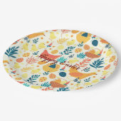 ハッピーカスタマイズイースターかわいいヴィンテージチキン ペーパープレート (アングル)