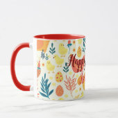 ハッピーカスタマイズイースターかわいいヴィンテージチキン マグカップ (左)