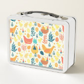 ハッピーカスタマイズイースターかわいいヴィンテージチキン メタルランチボックス (裏面)