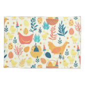 ハッピーカスタマイズイースターかわいいヴィンテージチキン 枕カバー (裏面)