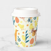 ハッピーカスタマイズイースターかわいいヴィンテージチキン 紙コップ (右)