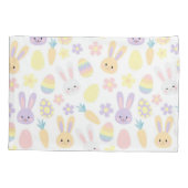 ハッピーカスタマイズイースターパープルウサギ 枕カバー (裏面)