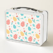 ハッピーカスタマイズイースターヴィンテージ赤卵フローラ メタルランチボックス (裏面)