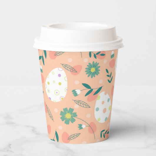 ハッピーカスタマイズオレンジのイースターエッグ 紙コップ (裏面)