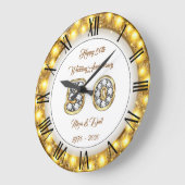 ハッピーカスタマイズゴールド50周年記念 ラージ壁時計 (傾斜)
