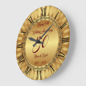 ハッピーカスタマイズゴールド50周年 ラージ壁時計 (傾斜)