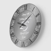 ハッピーカスタマイズシルバー25周年記念 ラージ壁時計 (傾斜)