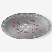 ハッピーカスタマイズスパークリーシルバー25周年 ペーパープレート (アングル)