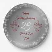 ハッピーカスタマイズスパークリーシルバー25周年 ペーパープレート (正面)