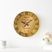 ハッピーカスタマイズ ゴールド グリッター 50周年記念 ラージ壁時計 (ホーム)