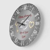 ハッピーカスタマイ ズラブシルバー 25周年記念 ラージ壁時計 (傾斜)