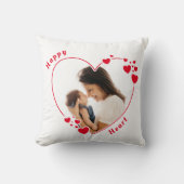 ハッピーカスタムハートピローレッド クッション (正面)