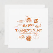 ハッピーカスタム感謝祭の姓 シーズンカード (正面/裏面)