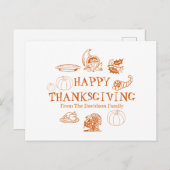 ハッピーカスタム感謝祭の姓 シーズンポストカード (正面/裏面)