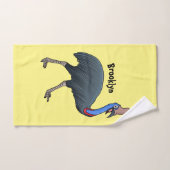 ハッピーカソの鳥の漫画イラストレーション バスタオルセット (ハンドタオル)