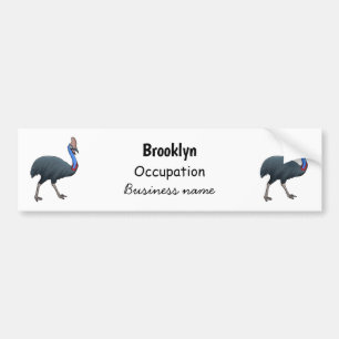 ハッピーカソの鳥の漫画イラストレーション バンパーステッカー