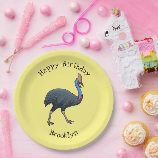 ハッピーカソの鳥の漫画イラストレーション ペーパープレート (パーティー)