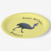 ハッピーカソの鳥の漫画イラストレーション ペーパープレート (アングル)