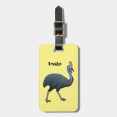 ハッピーカソの鳥の漫画イラストレーション ラゲッジタグ (正面縦)